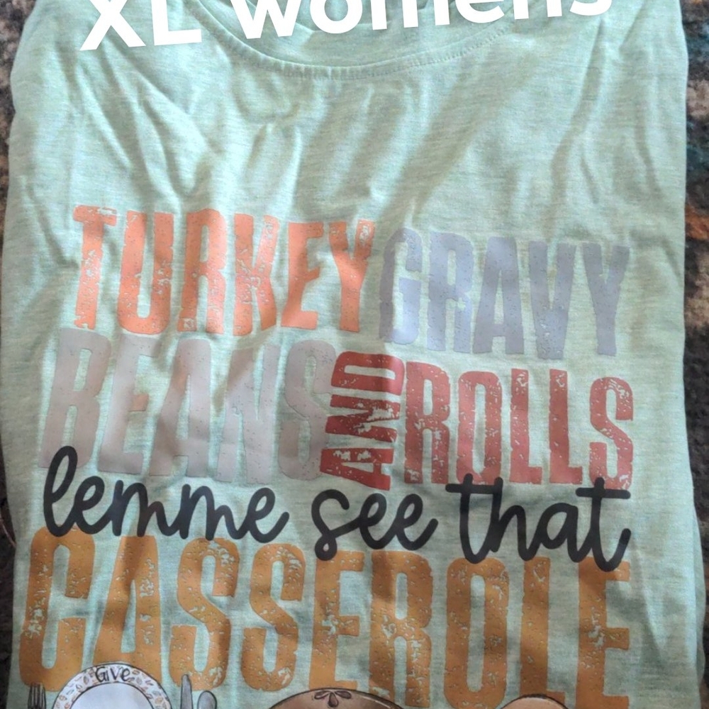 Green& Grey Graphic Thanksgiving T-shirts -2